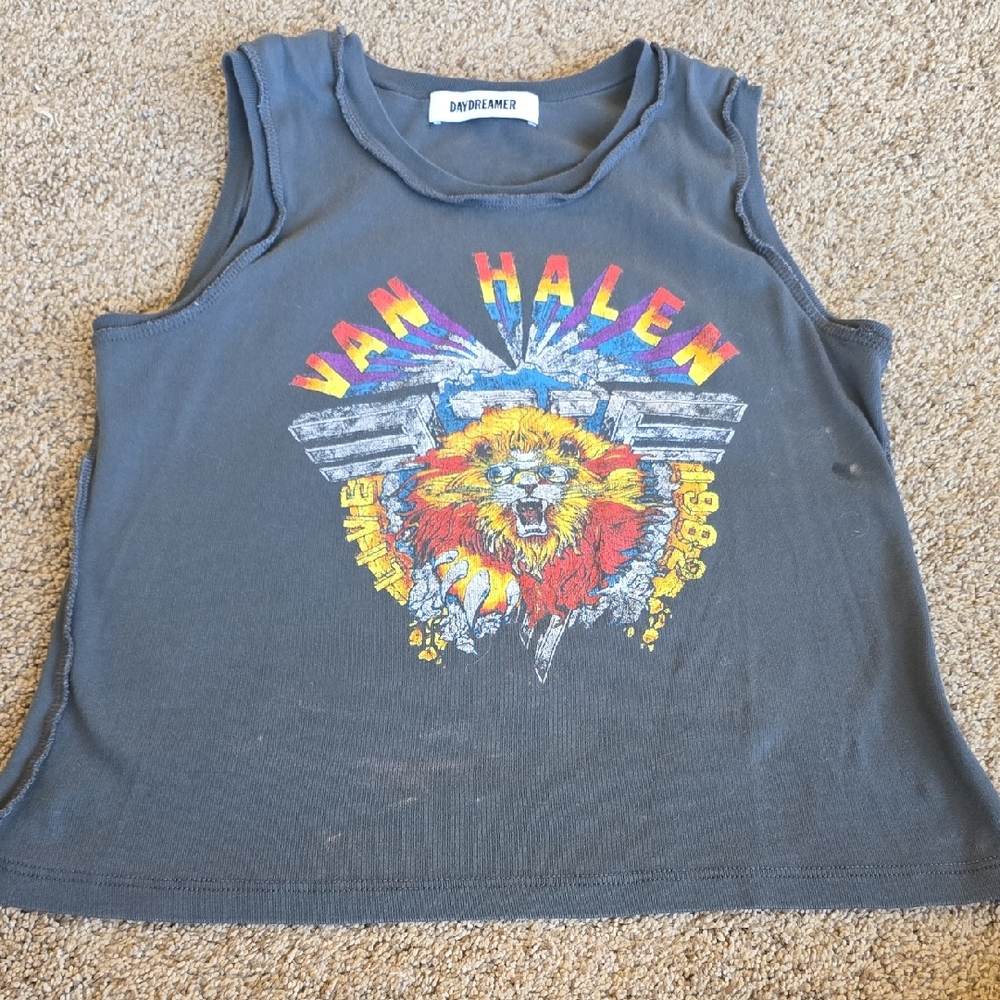 Daydreamer Van Halen Graphic Tank Top - Dark Gray
